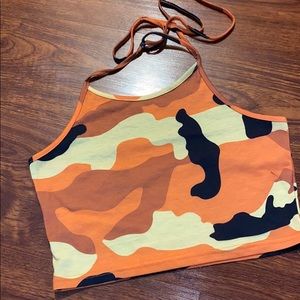 Orange camo top